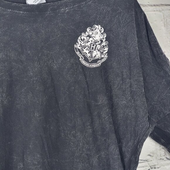 Harry Potter T-Shirt Womens S Black‎ Hogwarts Logo Crest Long Sleeves Tee Casual - Picture 2 of 5